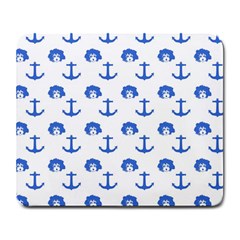 Vintage Face Anchor Blue Large Mousepads by snowwhitegirl