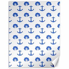 Vintage Face Anchor Blue Canvas 18  X 24 