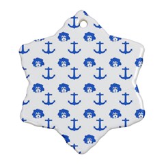 Vintage Face Anchor Blue Ornament (snowflake)