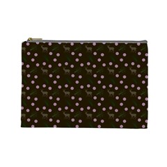 Brown Deer Trees Pattern Cosmetic Bag (large)