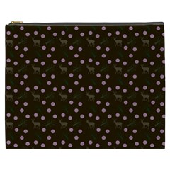 Brown Deer Trees Pattern Cosmetic Bag (xxxl)