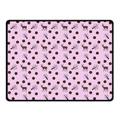 Pink Deer Pattern Fleece Blanket (small)