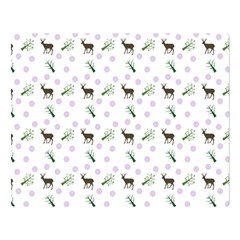 White Deer Pattern Double Sided Flano Blanket (large) 