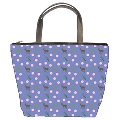 Blue Deer Pattern Bucket Bag by snowwhitegirl