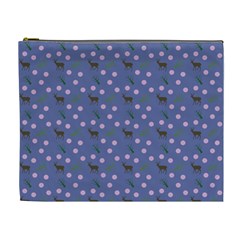 Blue Deer Pattern Cosmetic Bag (xl)