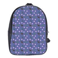 Blue Deer Pattern School Bag (large)