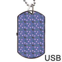 Blue Deer Pattern Dog Tag Usb Flash (one Side) by snowwhitegirl