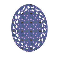 Blue Deer Pattern Ornament (oval Filigree)