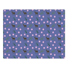 Blue Deer Pattern Double Sided Flano Blanket (large) 