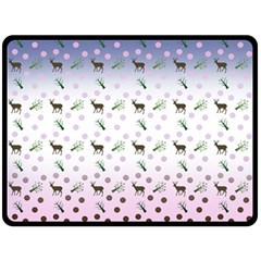 Ombre Deer Pattern Double Sided Fleece Blanket (large) 