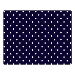 Little  Dots Navy Blue Double Sided Flano Blanket (large)  by snowwhitegirl