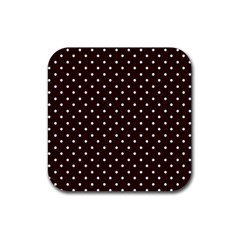 Little  Dots Maroon Rubber Coaster (square)  by snowwhitegirl
