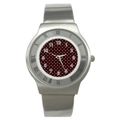 Little  Dots Maroon Stainless Steel Watch by snowwhitegirl