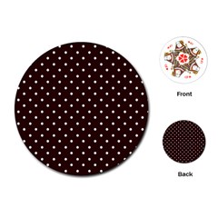 Little  Dots Maroon Playing Cards (round)