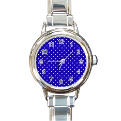 Little  Dots Royal Blue Round Italian Charm Watch