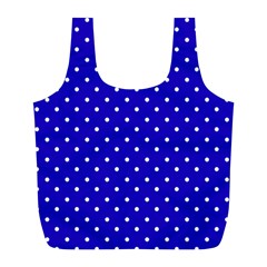 Little  Dots Royal Blue Full Print Recycle Bag (l) by snowwhitegirl