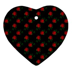 Red Roses Black Ornament (heart)