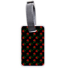 Red Roses Black Luggage Tags (one Side) 