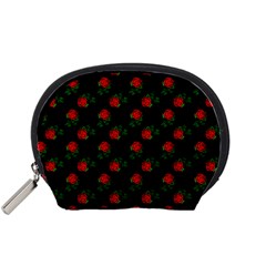 Red Roses Black Accessory Pouch (small)