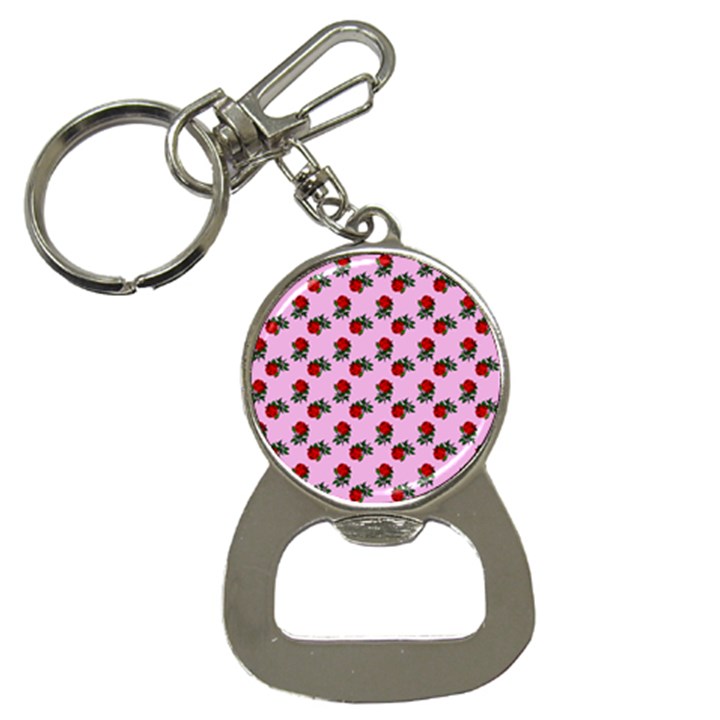 Red Roses Pink Bottle Opener Key Chains