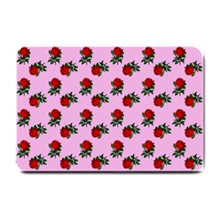Red Roses Pink Small Doormat  by snowwhitegirl