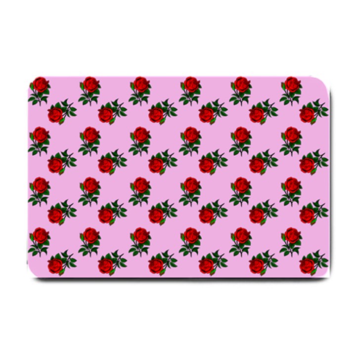 Red Roses Pink Small Doormat 