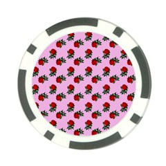 Red Roses Pink Poker Chip Card Guard (10 Pack) by snowwhitegirl