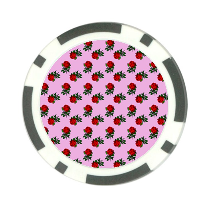 Red Roses Pink Poker Chip Card Guard (10 pack)