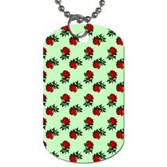 Red Roses Green Dog Tag (two Sides)