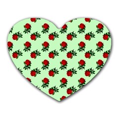 Red Roses Green Heart Mousepads by snowwhitegirl