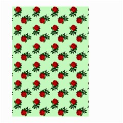 Red Roses Green Small Garden Flag (two Sides)