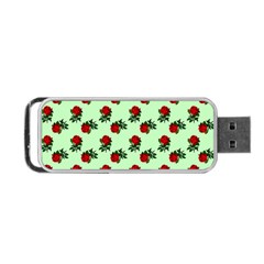 Red Roses Green Portable Usb Flash (two Sides) by snowwhitegirl