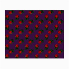 Red Roses Purple Small Glasses Cloth