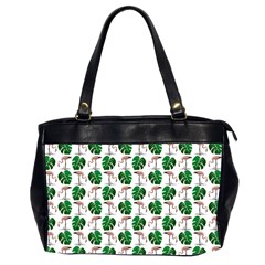 Flamingo Leaf Patttern Oversize Office Handbag (2 Sides) by snowwhitegirl