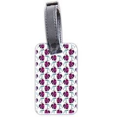 Flamingo Leaf Patttern Blue Luggage Tags (two Sides)