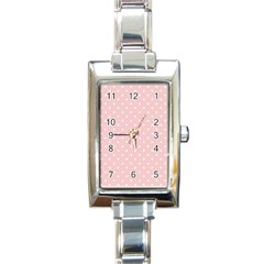 Little  Dots Pink Rectangle Italian Charm Watch