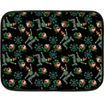 Vintage Jester Floral Pattern Double Sided Fleece Blanket (Mini)  35 x27  Blanket Back