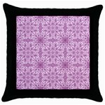 Ornamental Pink Throw Pillow Case (Black) Front