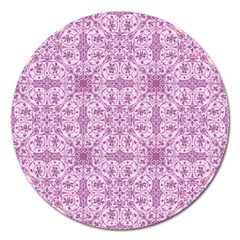 Ornamental Pink Magnet 5  (round) by snowwhitegirl