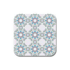 Embroidery Paisley Rubber Square Coaster (4 Pack) 