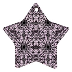 Ornamental Pink Black Star Ornament (two Sides)