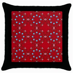 Embroidery Paisley Red Throw Pillow Case (black) by snowwhitegirl