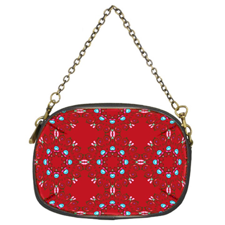 Embroidery Paisley Red Chain Purse (Two Sides)
