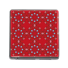 Embroidery Paisley Red Memory Card Reader (square 5 Slot)