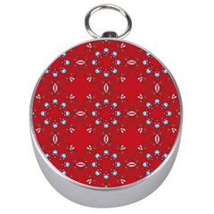 Embroidery Paisley Red Silver Compasses by snowwhitegirl