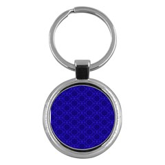 Victorian Paisley Royal Blue Pattern Key Chains (round)  by snowwhitegirl