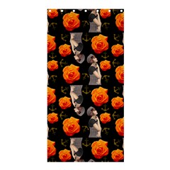 Girl With Roses And Anchors Black Shower Curtain 36  X 72  (stall) 