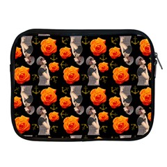 Girl With Roses And Anchors Black Apple Ipad 2/3/4 Zipper Cases by snowwhitegirl