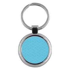 Retro Blue Pattern Key Chains (round) 