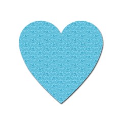 Retro Blue Pattern Heart Magnet